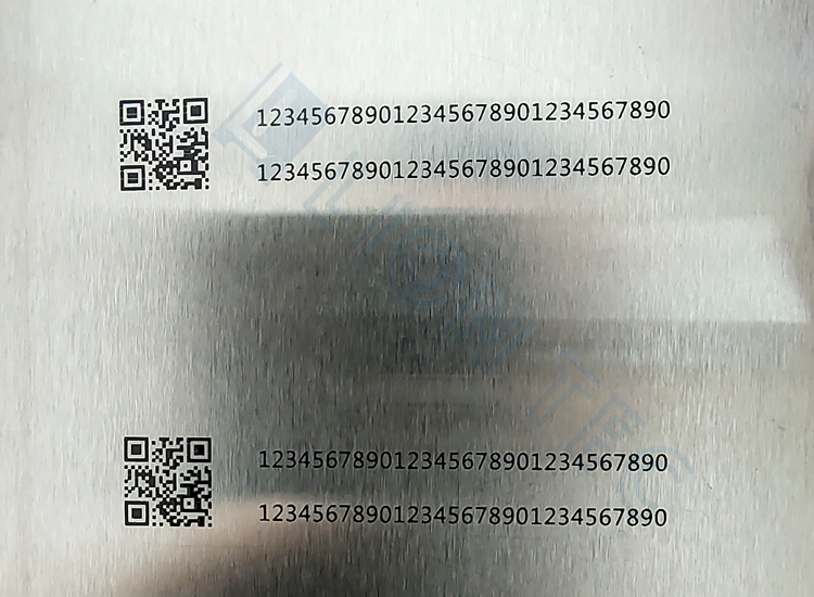 不銹鋼二維碼數字UV噴碼機打樣效果圖